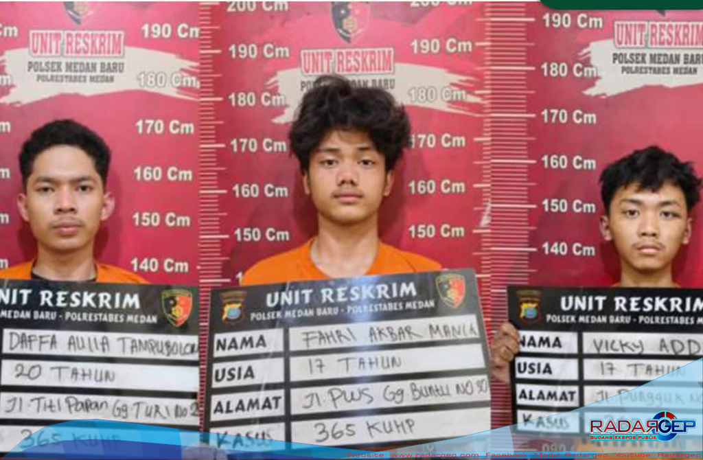 Tiga Begal Sadis Residivis Diringkus Polisi, Diduga Terlibat Belasan Kasus di Medan